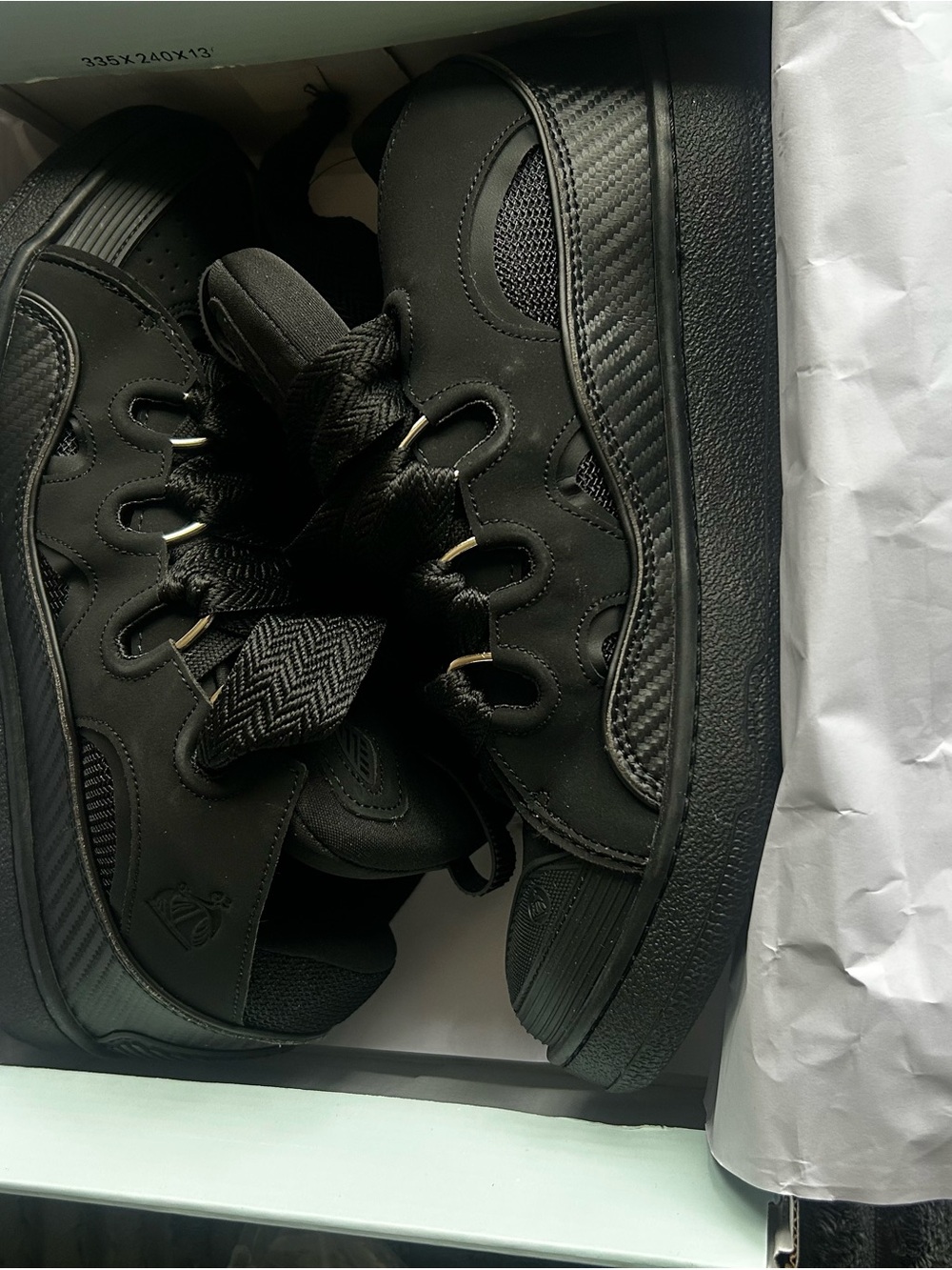 Lanvin Black Men’s High-Top Braided Lace Sneakers - Picture 3 of 3